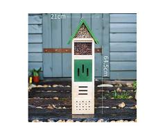 YUQQZ Hotel De Insectos Madera Observatorio De Insectos 64,5 X 21 X 12,5 Cm - Casa Natural De Insectos Caja De Madera para Insectos, Casa Nido para Abejas Y Mariquitas, Ideal para JardíN
