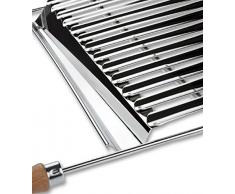 Accesorio de barbacoa/grill, Parrilla Bio en acero inoxidable de anchura ajustable 50–70x42cm, Parilla biológica