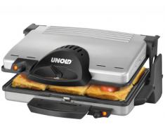 Unold Contact Grill, Negro, Plata, AC 230 V, 50 Hz, 323 x 140 x 385 mm - Parrilla