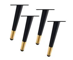 4 pz Patas de Muebles de Metal,Patas de Sofá Oblicuas,Patas de Mesa de Café de Hierro Forjado,Patas de la Mesa Pie del Gabinete Pies para Muebles,Fuerte Capacidad de Carga,Negro(20cm/7.9in)
