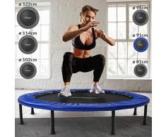 Physionics Mini trampolín en Varias tamaños - Peso máximo: 100 kg - Fitness Trampoline, Trampolín Elástico para jardín y Uso doméstico, Cama Elástica