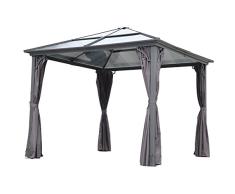 Angel Living 3 x 3 m Aluminio Patio Gazebo Toldo Marquee Carpa Hardtop Techo Jardín Refugio (Gazebo)