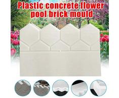 Molde para Cemento Camino Loseta Cemento moldura de ladrillo gran jardín de bricolaje fabricante de moldes de plástico Path para Patio Césped Jardín Pisar Roca ( Color : White , Size : Ones )