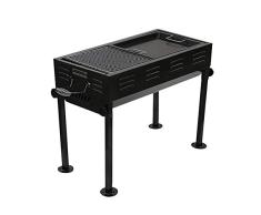 A-Qnice Barbacoa portátil, Acero Inoxidable, ahumador de carbón Vegetal Char Broil BBQ Pit Grill para Ourdoor Camping (pequeño), Negro