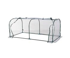 Outsunny Invernadero Caseta Vivero para Jardín Terraza Cultivo Plantas Semillas Transparente Acero y Plástico 200x100x80cm