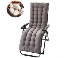 Nazeglle - Cojín para tumbona de patio, jardín, tumbona reclinable, 155 cm, con 8 correas, gris