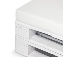 SUENOSZZZ-ESPECIALISTAS DEL DESCANSO Pack de 2 colchonetas para Sofas de Palet. Cojines Rellenos con Espuma. Color Blanco | Cojines para Chill out, Interior y Exterior, Jardin | No Incluye Palet