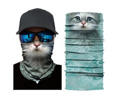 Máscara de leezo Mujeres Hombres Animal en 3d Tiger Impreso sombrilla sudor Hairband diadema Toalla Cámara Carcasa Outdoor Sportswear accesorios Multifunctional Headwear, Unisex, color A13, tamaño talla única