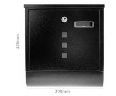 PrimeMatik - Buzón metálico para Cartas, Correo Postal y revistas enrolladas en Color Negro