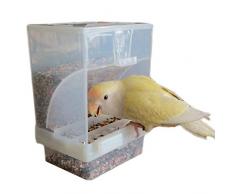 Hypeety - Comedero automático para pájaros, sin ensuciar, alimentador para Mascotas, contenedor de Alimentos, Jaula de Perca, Accesorios para Periquito, Canario, cóctel