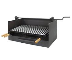 Imex El Zorro 71518 - Cajón para barbacoa con elevador y parrilla de inox, 61 x 40 x 33 cm