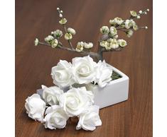 Just Contempo Lámparas, poliéster, 10 Led White Rose Lights, 135 cm