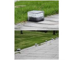 YRE Solar LED Piso Lámpara De Baldosas, Lámpara De Vidrio Enterrado, Patio Exterior Lámpara De Césped Impermeable Colorido Decorativo,White