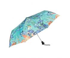 VON LILIENFELD Paraguas Bolsillo Plegable Ligero Estable Apertura Automático Compacto Arte Floral Vincent Van Gogh: Lirio