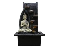 Zen Fuente De Agua para Interiores con Bomba De Agua - Estatua de Buda Adornos De Piedras Preciosas De Feng Shui Ideal para Oficina, Sala De Estar, Dormitorio,B