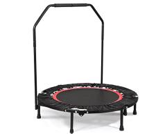AMDirect Trampolín Plegable para Niños Cama Elástica Redonda Diámetro de 92CM con Barra de Seguridad Interior o Jardín (Negro 2)