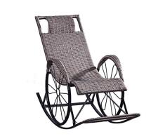 Yuany Sunlounger Rattan Outdoor Mecedora Tumbonas Tumbonas Sillón reclinable Tumbona reclinable Silla de jardín, Gris MAX.150 kg