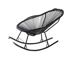 Yuany Mecedora en Rattan para niños Adult Nursery | Tumbona reclinable Silla de jardín con reposapiés y reposabrazos | Tumbonas reclinables para Piscina de Patio, Negro