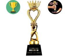 Trofeo Arte Creativo En Forma De Corazón Trofeo De La Corona Chica Princesa Juegos Juego Trofeo De Resina Adulto Niños Memorial Gift Lettering Making (Color : Gold, Size : 29 * 8cm)