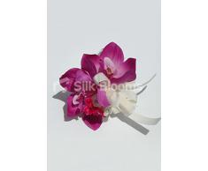 Color rosa Artificial de la orquídea Cymbidium boda ramillete de muñeca