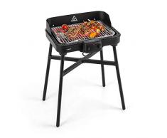Klarstein Grillkern Barbacoa eléctrica - Mesa de Barbacoa, Parrilla, 1900 + 800 W, Temperatura de 400 °C, 3 Zonas de Calor, ReflectorBoost, Ocupa Poco Espacio, Ideal para Carnes, Negro