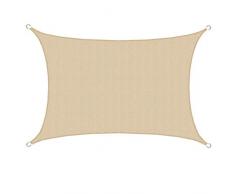 AMANKA Vela de Sombra 3x5m Cubierta de Tela PEAD Transpirable Permeable toldo Rectangular contra los Rayos UV del Sol Crema