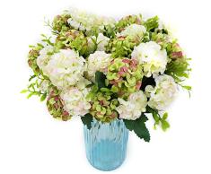 XONOR 4 Paquetes de Seda Artificial Hortensia Nupcial Dama de Honor Ramo de Flores para el Banquete de Boda Decoración del Hogar, 10 Cabeza, 36 cm (5)