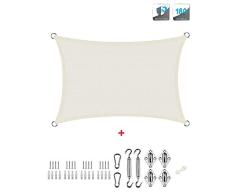 XXJF Vela De Sombra Sombra Rectangular Protección Rayos UV Toldo Vela Resistente E Lmpermeable,toldo Vela De para Patio Exteriores Céspede, Jardín, Exteriores, (Color : Beige, tamaño : 2x3.5m)