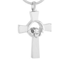 YNCHERISH Joyas para Cenizas De Hold Corona Corazón Cruz Acero Inoxidable Cremación Urna Joyería para Cenizas Funeral Funeral Collar Memorial Colgante Mujeres