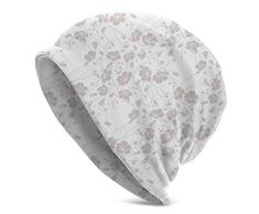 Gorro - Flor de Belleza Natural Dibujado a Mano Peonías Ramo Floretes Diseño de hogar Femenino romántico - Gorra de Gorro de Punto con Calavera Lisa Unisex con puño Unisex