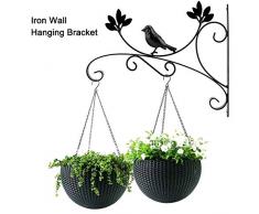 Vintage Montaje En Pared Colgando Planta Soporte Gancho Hierro Arte Jardín Suspensión Decorativa para Maceta Contenedor Maceta Cesta Alimentador De Aves Linternas