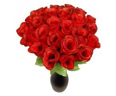 Schramm® 72 Setos 26cm Rosas Rojas Flores Artificiales Flores de Seda Rosa roja