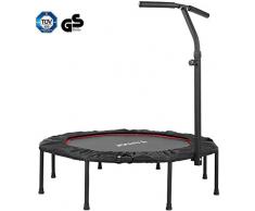 femor Trampolín Fitness Plegable, Ø101.6 cm, con Mango Ajustable en Altura de 3 Vías, incluida la Cubierta del Borde, con Cuerdas de Goma Peso Máximo 150 kg