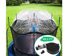 Aspersor de Agua para trampolín para niños, Parque acuático con trampolín al Aire Libre (49.2 FT)