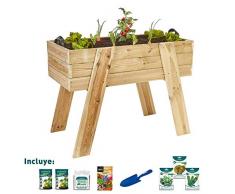 verdecora | Kit de Cultivo Huerto Urbano XL 100x50x75cm - Kit de Cultivo en casa - Huerto Urbano Madera - Huertos Urbanos - Mesa de Cultivo huerto Urbano