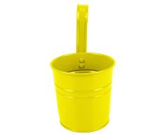 Nrpfell Maceta,Macetas Colgantes,Balcon en el Jardin Cubo de Metal de jardineras Titulares de Flores (Amarillo)