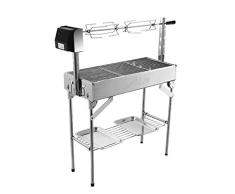 WYZXR Barbacoas fáciles Conjunto de Herramientas Parrilla Parrilla de carbón Horno de Acero Inoxidable Accesorios de Parrilla de Patio Picnic BBQ Horquilla giratoria Plegable