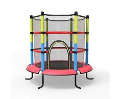 Trampolines de interior Trampolín Trampolín De Interior Trampolín For Niños Interacción Padre-Hijo Trampolín De Jardín con Red Protectora (Color : Red, Size : 140 * 140 * 160cm)
