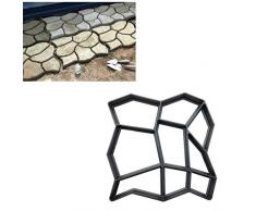 Feewerain 9 Cuadrículas Bricolaje Paseo Fabricante De Hormigón Stepping Stone Molde Reutilizable Patio Camino del Fabricante del Molde del Césped del Jardín Loseta Mould Color Negro