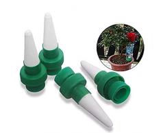 Joyeee 4Pcs Sistema de Riego Automático, Dispositivos Picos de Irrigación Lenta de Plantas con Cono de Cerámica por Goteo en Macetas para Plantas de Interior al Aire Libre