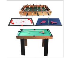 WXXW Futbolín De Mesa, Mesa Multideporte 4 en 1 Que Incluye Billar, fútbol y Tenis de Mesa de Hockey, Juego Mesa De Fútbol Madera 90x73x73cm Regalos Navideños, Juegos De Rompecabezas