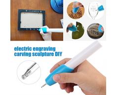 Grabado Pluma Grabador eléctrico Pluma, Engraver Pen Carve Tool Herramienta de escultura para DIY de joyería Metal Vidrio Piedra Plástico Madera Cuero