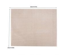 Parrilla para barbacoa antiadherente de 40 x 33 cm, para asar, de fibra de vidrio, color negro y marrón, material de calidad alimentaria, diseño plegable marrón