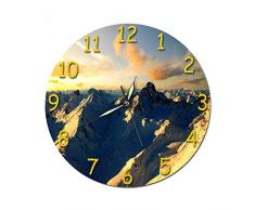ZKHONG Reloj De Regalo Montaña Piedra Sol Reloj De Pared Acrílico Movimiento Silencioso Reloj Etiqueta De La Pared Reloj Sin Alarma De Borde-826-1