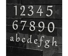 Número de casa no 1 - Fuente: De estilo clásico - Altura: 20 - 30 cm - varios coloures a elegir, RAL 9007 graualuminium (grau aluminium silber) glänzend, 20 cm