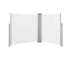UnfadeMemory Toldo Lateral Doble y Retráctil para Terraza Patio o Balcón Restaurantes,Protección de la Privacidad,Protección Solar (120x600cm, Crema)