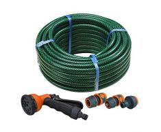 Faithfull HOSE15AV - Manguera reforzada de jardín con boquilla pulverizadora (incluye adaptadores), 15 m