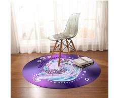 juan Alfombra De Dibujos Animados Unicornio 3D Impresión Y Teñido Alfombra Redonda Dormitorio Sala De Estar Silla Giratoria Cesta Colgante Silla De Mimbre Carpa Niños Estera De Arrastre 160 Cm