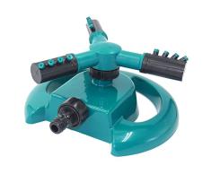 Limiwulw Rociadores de jardín, Sistema automático de irrigación de rociadores de Agua de 360 ° con rociadores de césped Redondo de 3 Brazos para riego de Plantas en el Patio