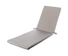 Cojín de Tumbona Gris de poliéster Impermeable Minimalista para jardín de 55 x 190 Garden - LOLAhome